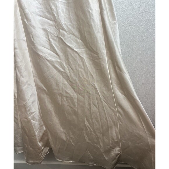 VTG Private Moments Satin Slip Dress Fairy Coquette Spaghetti Bow Tie V Neck XS - Picture 4 of 8